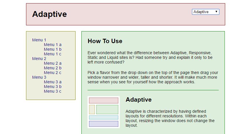 Example for Adaptive Layout