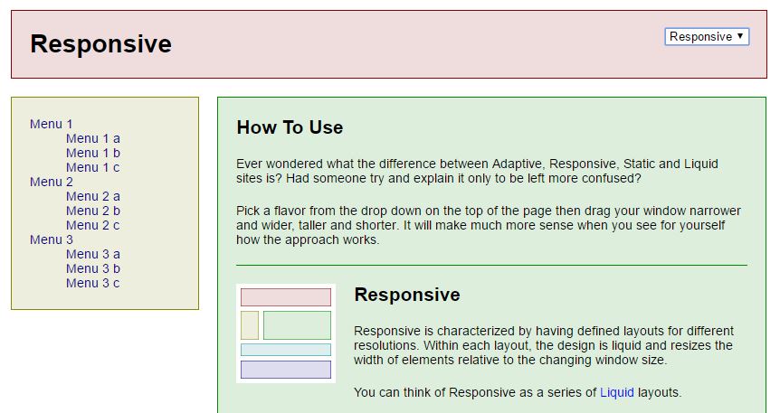 Example for Responsive Layout