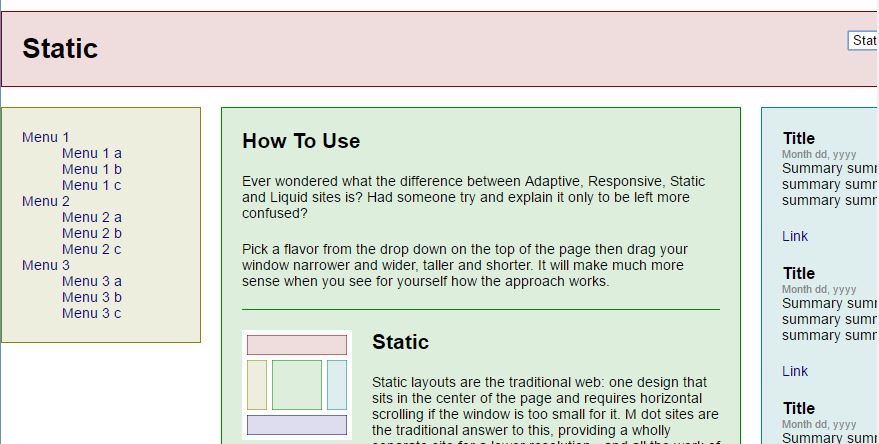 Example for Static Layout